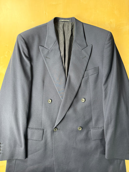 Giacca doppiopetto anni ‘80 flanella blu - tg. 50/52