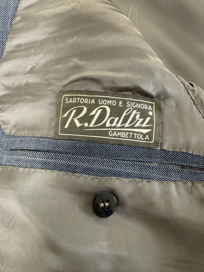 Completo sartoriale anni ‘60/'70 in grisaglia color carta da zucchero gessato - tg. 50/52