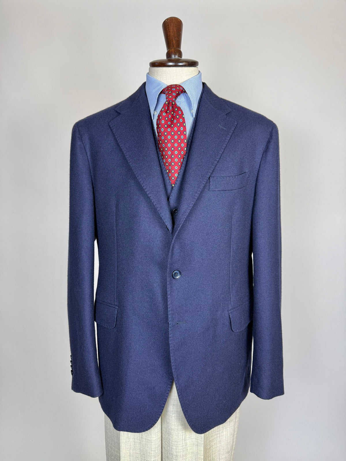 Giacca + panciotto De Paz flanella blu - tg. 54/56
