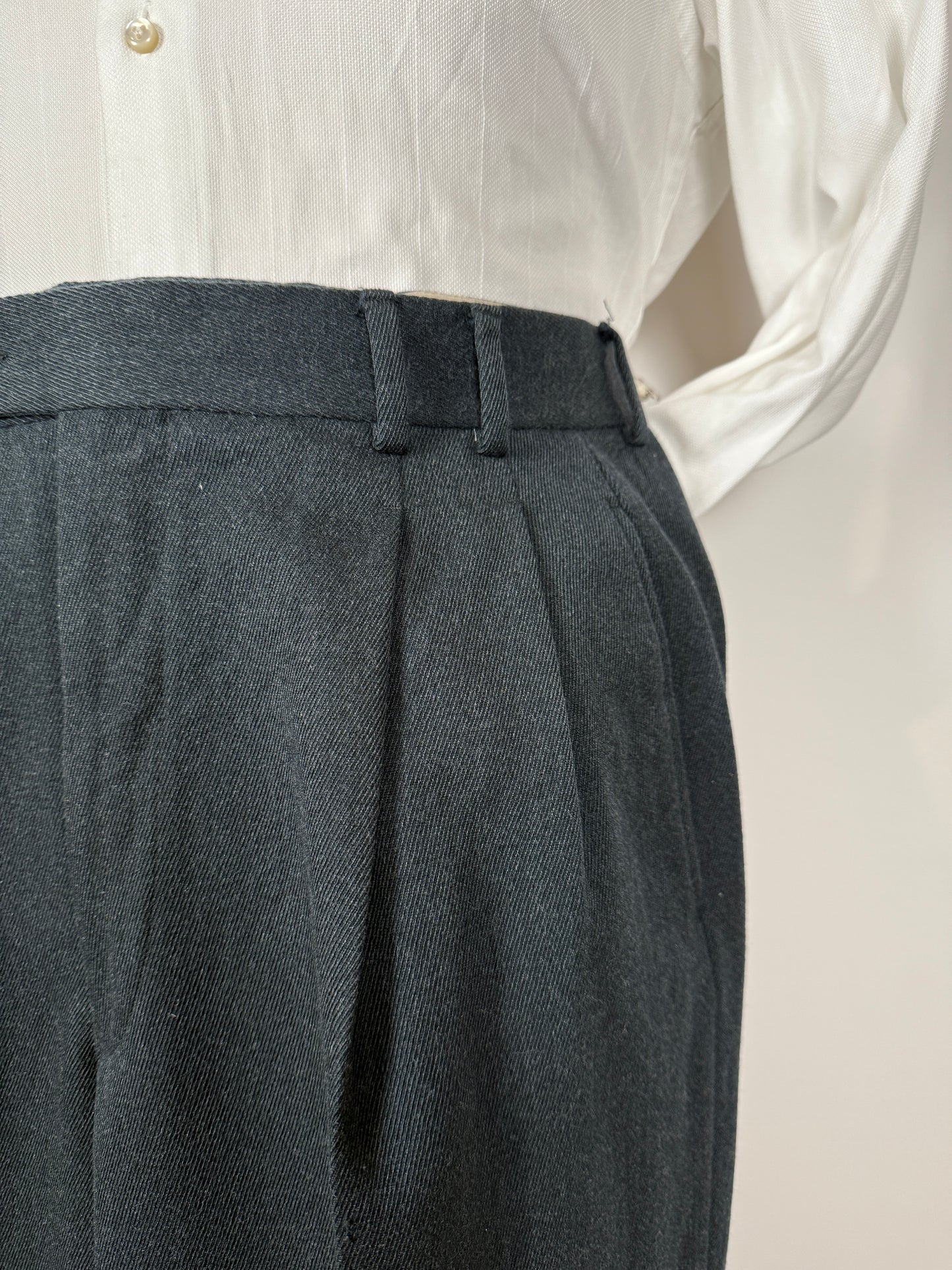 Pantaloni anni ‘80 flanella verde pino - tg. 52/54