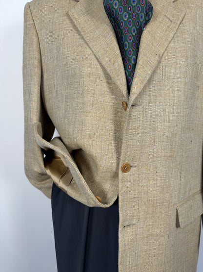 Giacca anni ‘90 in tela misto lino, lana e mohair - tg. 52/54