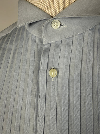 Camicia da smoking Dior Monsieur vintage azzurra - tg. S collo 40