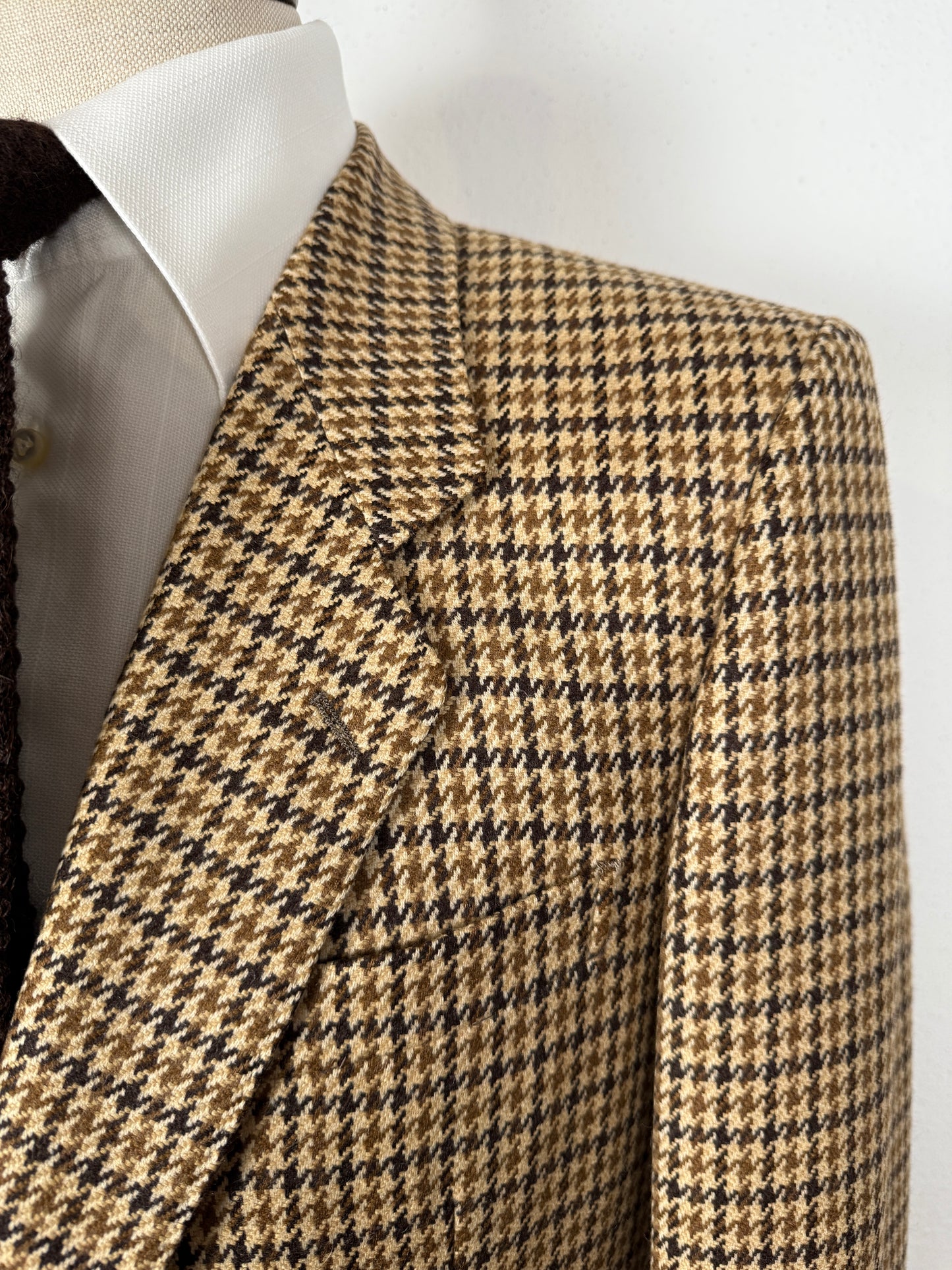 Giacca anni ‘80 in tessuto scozzese lana e cashmere pied-de-poule - tg. 48/50