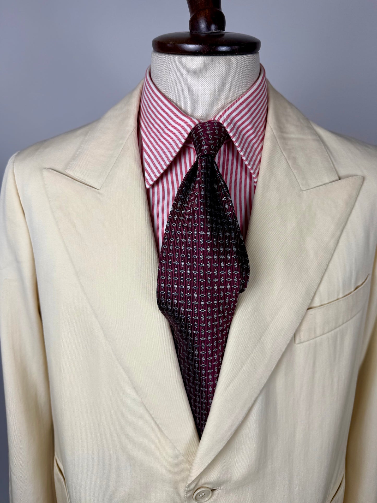 Giacca sartoriale twill bianco panna anni '60/'70 - tg. 52/54 drop basso