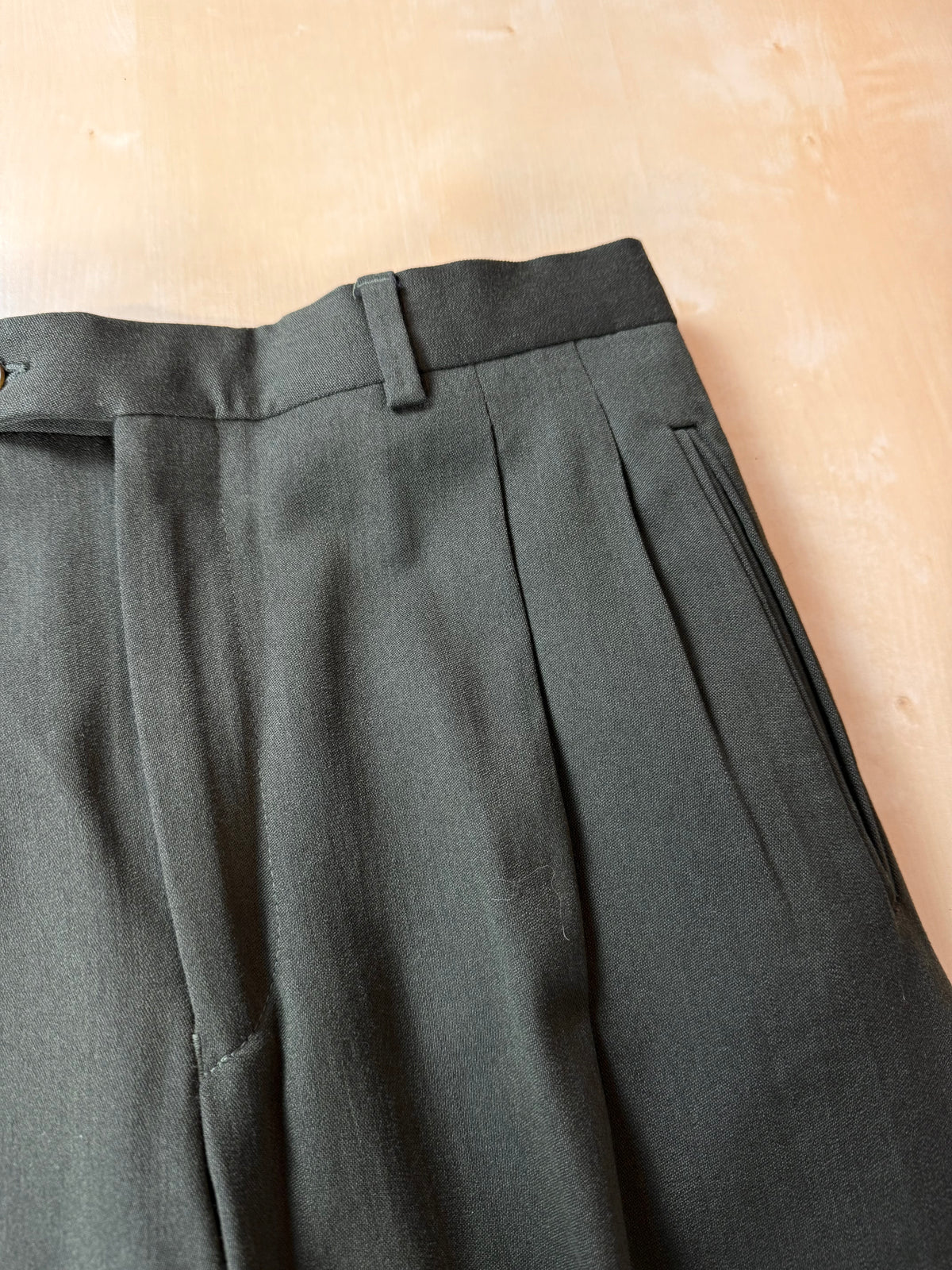 Completo anni '80 misto lana verde - tg. 48 drop alto