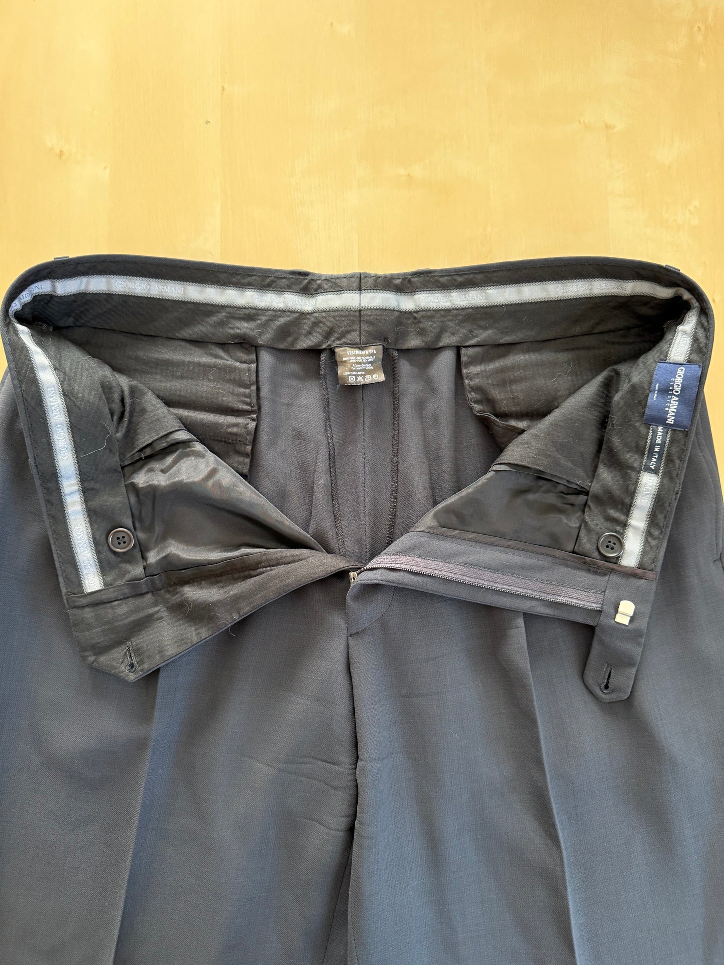 Completo Armani anni '90 fresco lana grigio petrolio - tg. 54