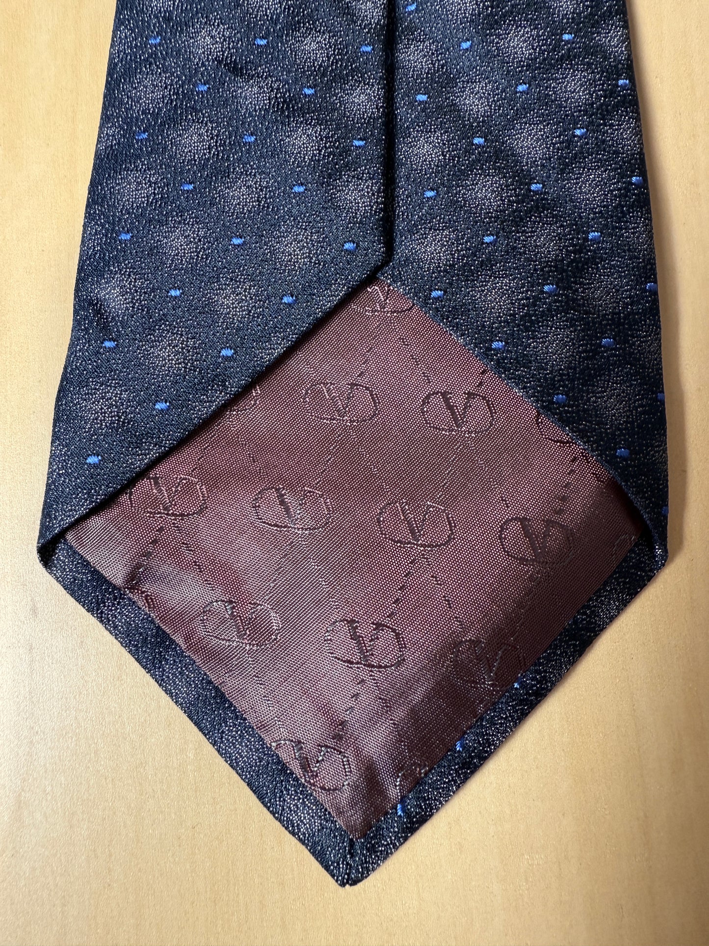 Cravatta Valentino grigio blu fantasia sfumata