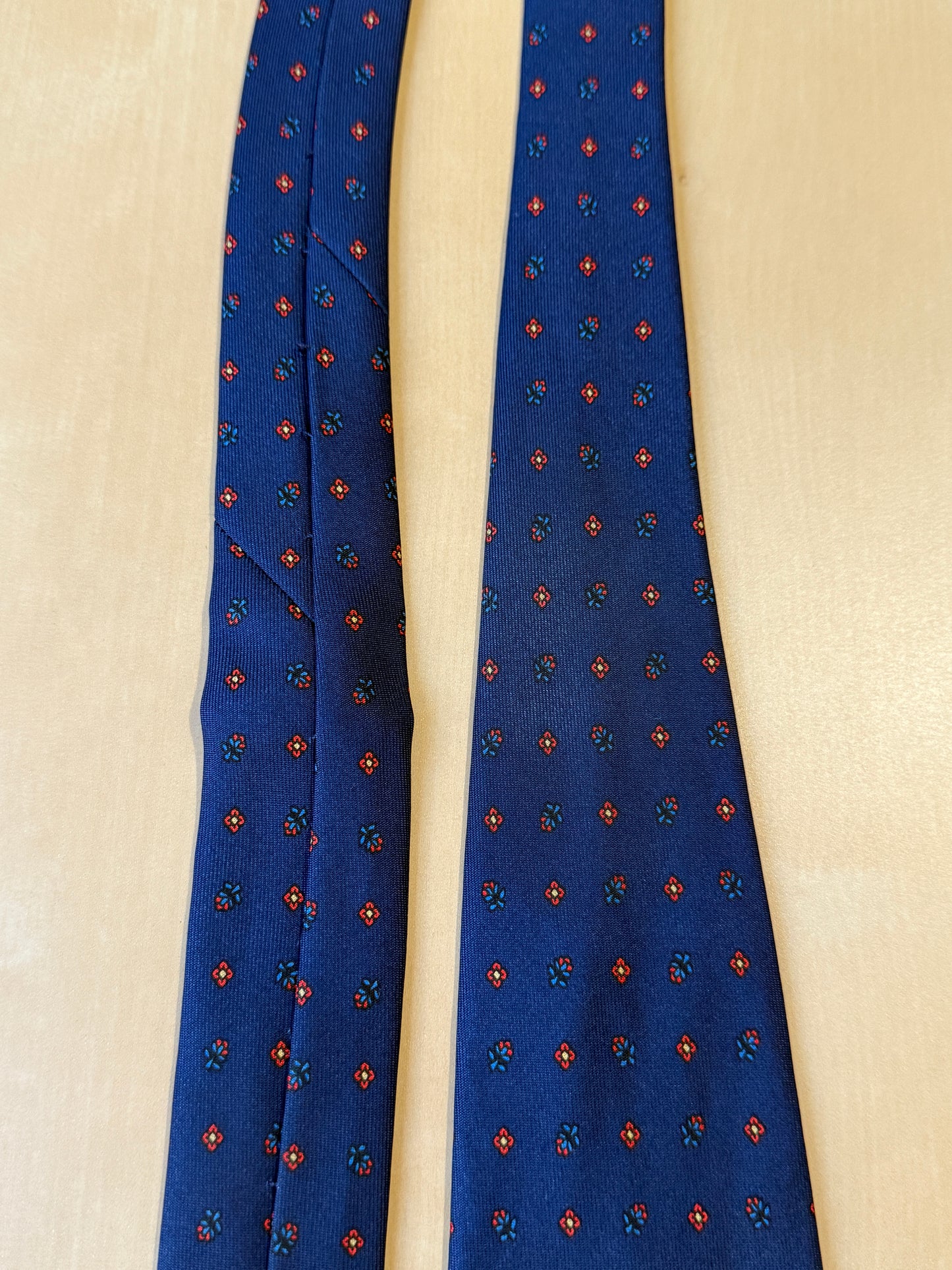 Cravatta Marinella navy micro fantasia fiori