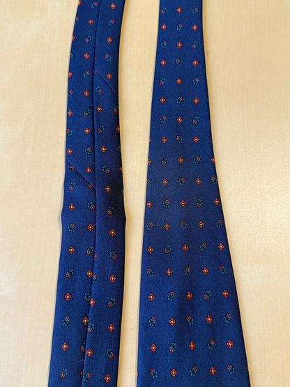 Cravatta Marinella navy micro fantasia fiori