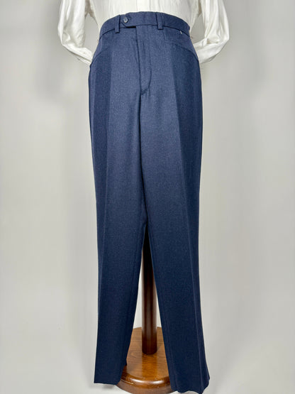 Pantaloni flanella blu tasche western (NOS) - tg. 48