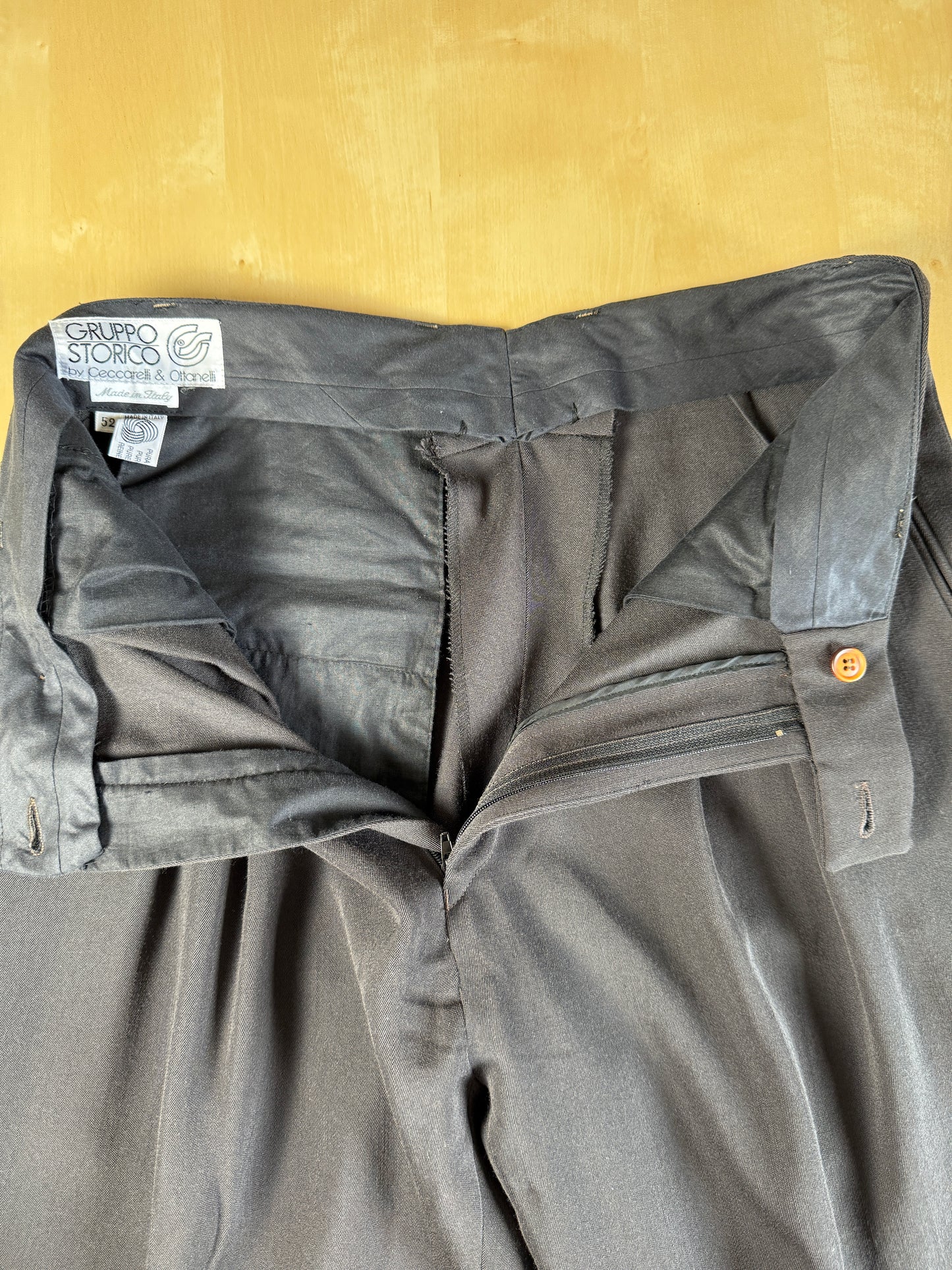 Completo doppiopetto anni ‘80 flanella verde petrolio - tg. 50/52 drop alto