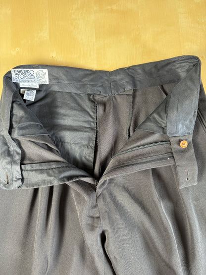 Completo doppiopetto anni ‘80 flanella verde petrolio - tg. 50/52 drop alto