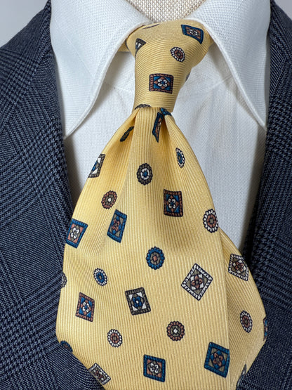 Cravatta micro fantasia giallo pastello