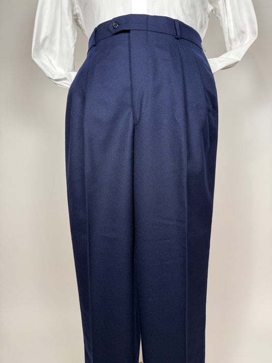 Pantaloni anni ‘80 lana pettinata invernale blu navy (NOS) - tg. 52