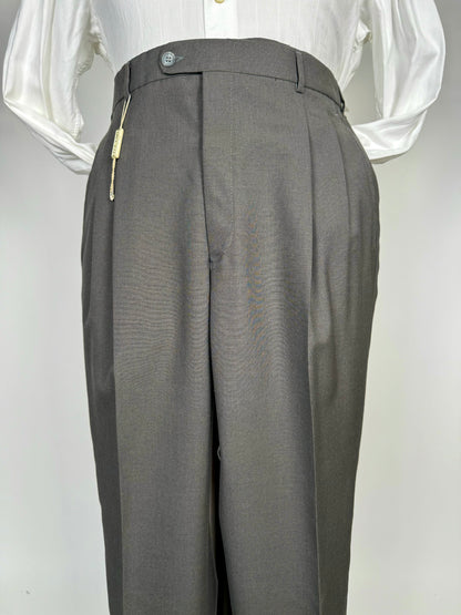 Pantaloni fresco lana grigio petrolio anni '80 (NOS) - tg. 52