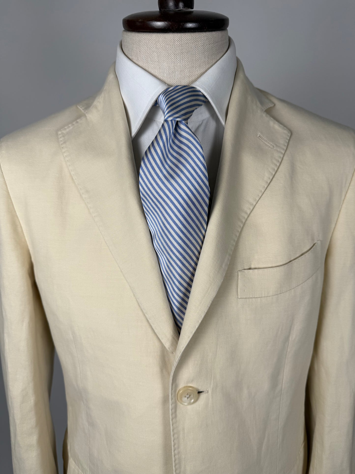 Giacca Lardini bianco panna in cotone e lino - tg. 48