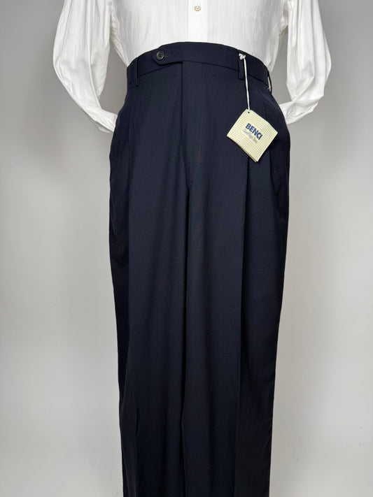 Pantaloni fresco lana stretch blu navy (NOS) - tg. 52/54