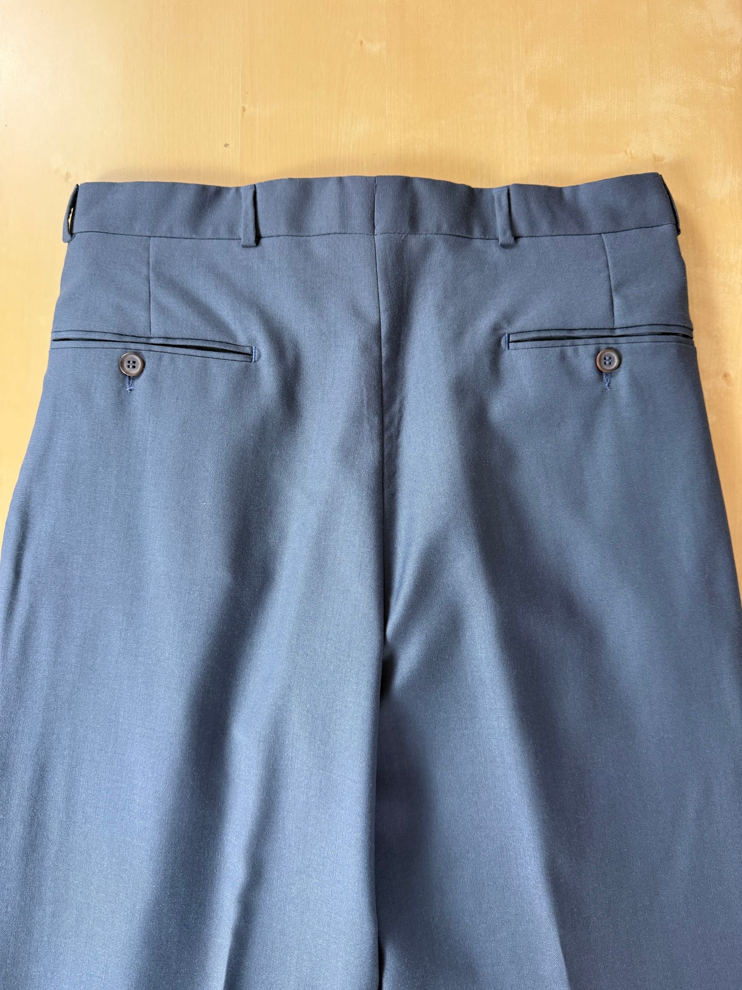 Pantaloni fresco lana verde petrolio 3 pinces anni '80 - tg. 48