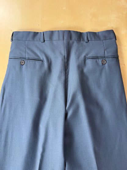 Pantaloni fresco lana verde petrolio 3 pinces anni '80 - tg. 48