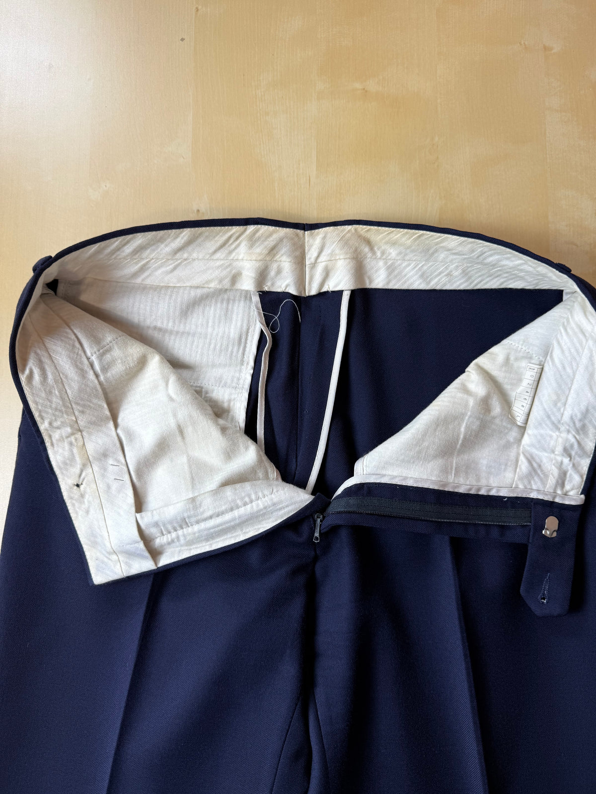 Completo doppiopetto anni '70 flanella blu - tg. 46