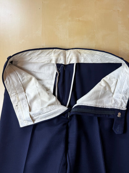 Completo doppiopetto anni '70 flanella blu - tg. 46