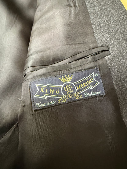 Completo 3 pezzi anni '90 in flanella grigio antracite - tg. 46/48