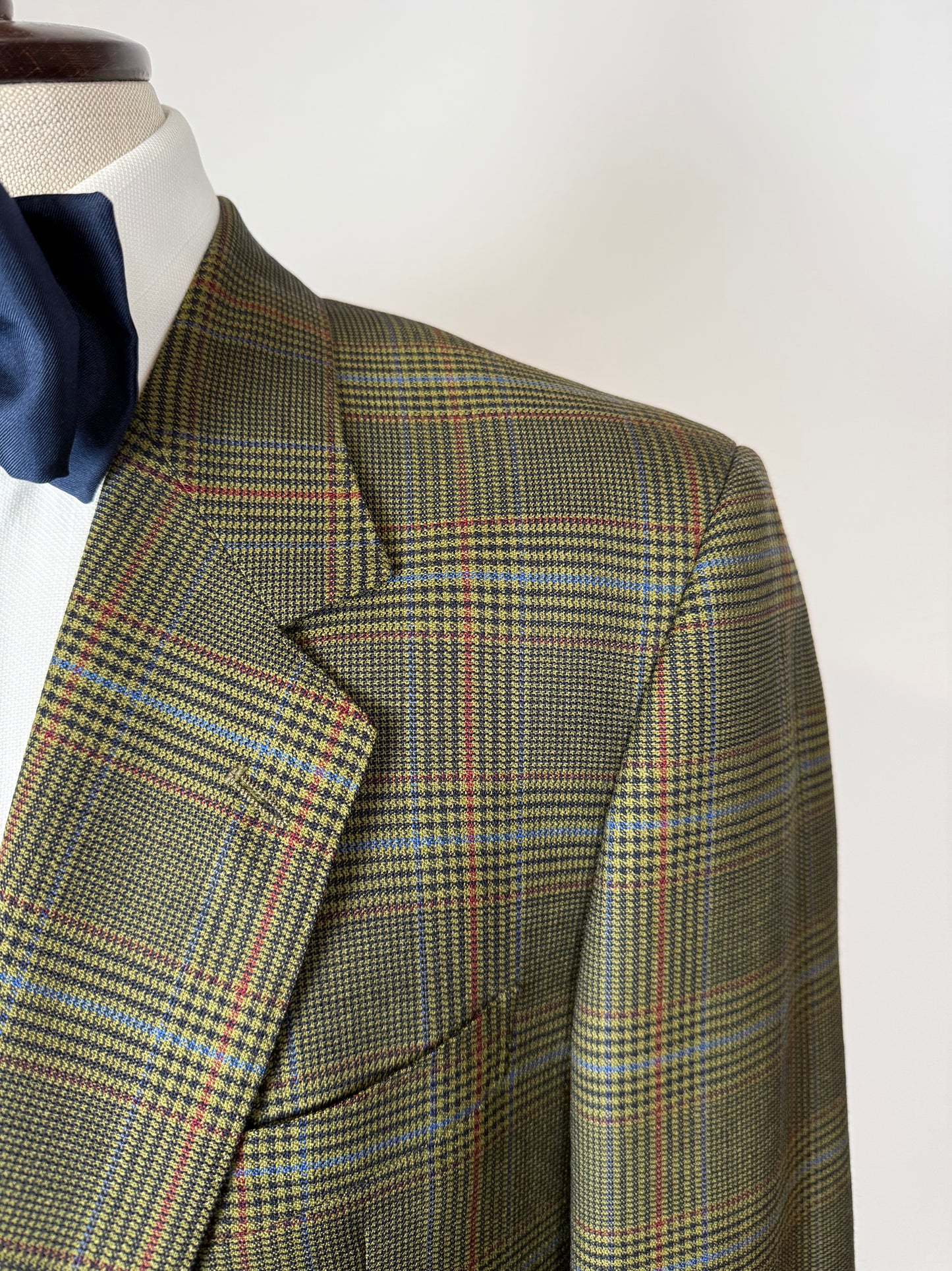 Giacca Valentino anni ‘80 hopsack principe di Galles verde - tg. 50/52