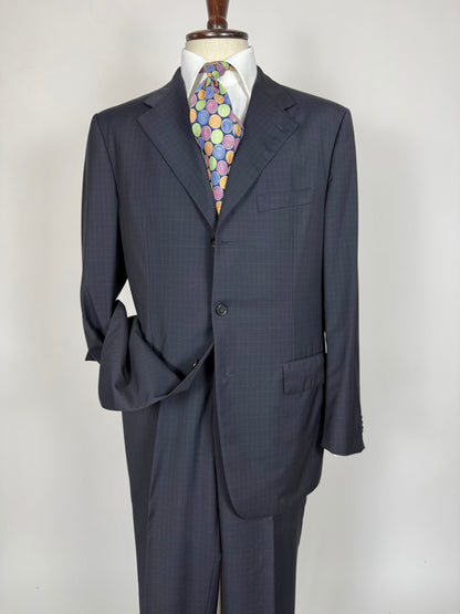 Completo Corneliani fresco lana blu a quadri - tg. 52/54
