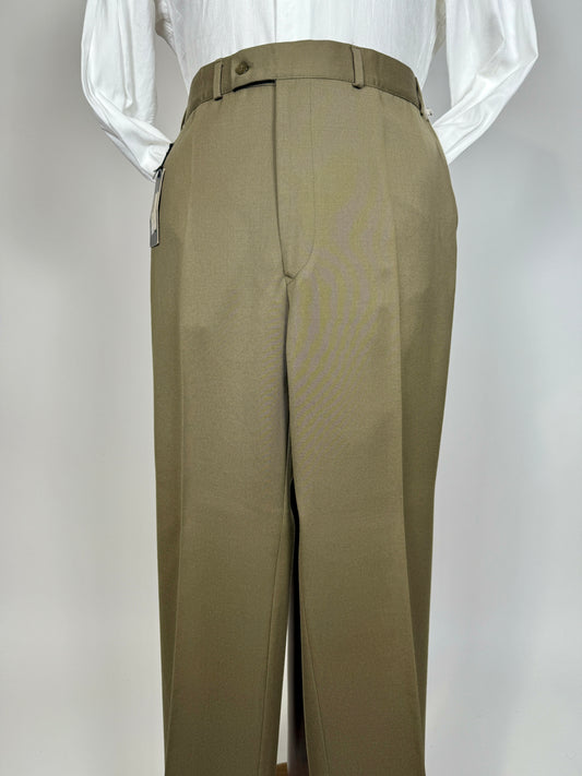 Pantaloni anni ‘70 lana pettinata cachi (NOS) - tg. 50/52