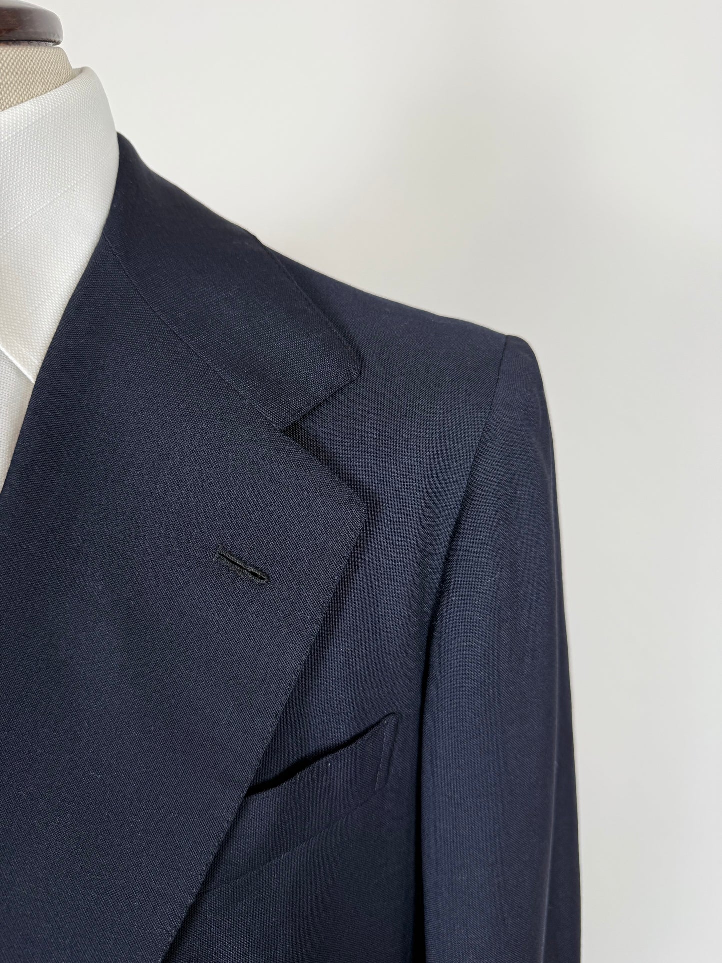 Giacca sartoriale anni '70 fresco lana blu - tg. 52 lunga
