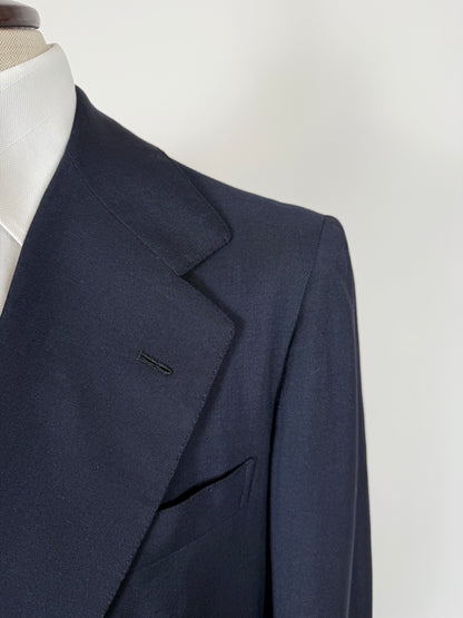 Giacca sartoriale anni '70 fresco lana blu - tg. 52 lunga