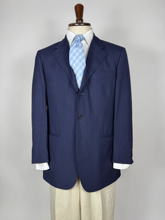 Giacca De Paz fresco lana blu gessato - tg. 50