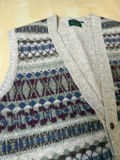 Gilet in pura lana anni ‘80 fantasia - L/XL