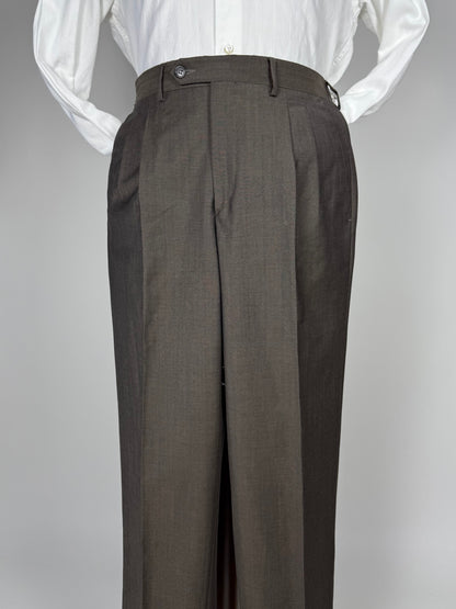 Pantaloni fresco lana marrone scuro - tg. 50