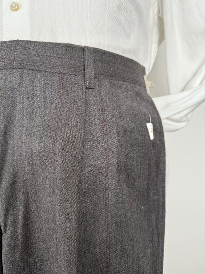 Pantaloni flanella antracite gessato anni ‘90 (NOS) - tg. 50