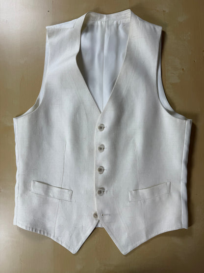 Completo 3 pezzi anni '70 seta shantung avorio - tg. 42/44