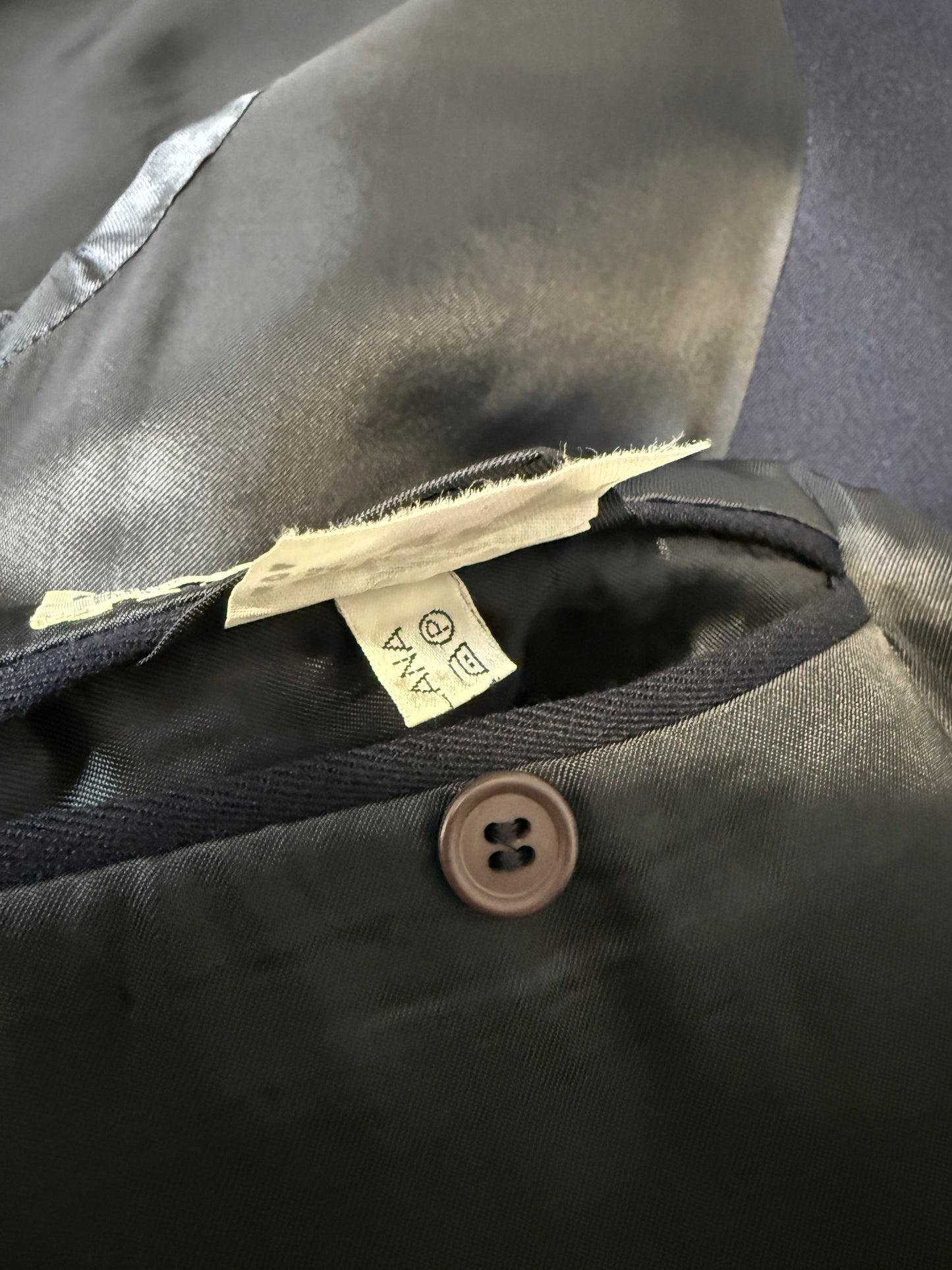 Soprabito anni ‘70 in lana pettinata blu - tg. 48-50