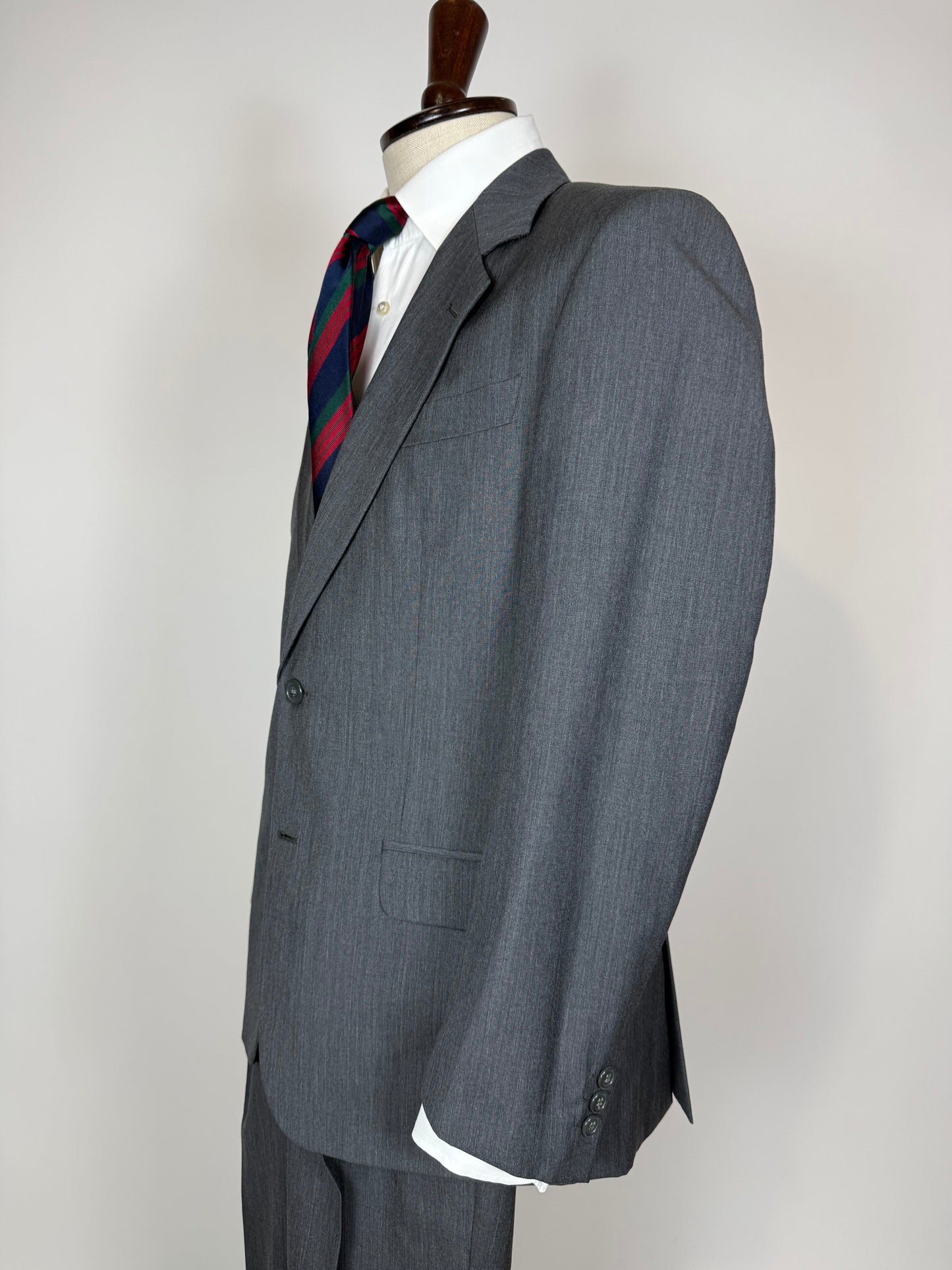 Completo anni '80 fresco lana grigio - tg. 46