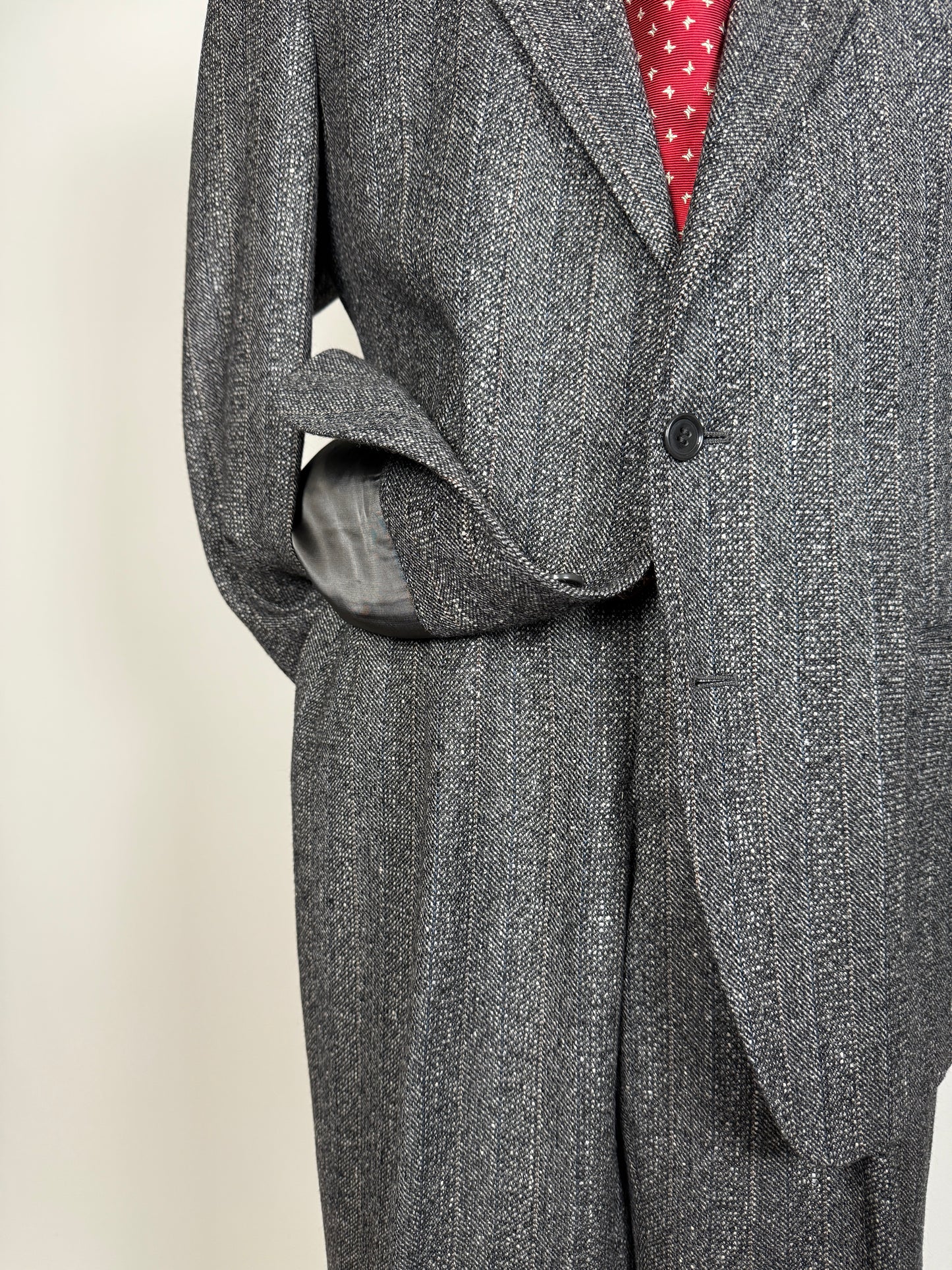 Completo anni ‘70/‘80 tweed lana e seta - tg. 52/54