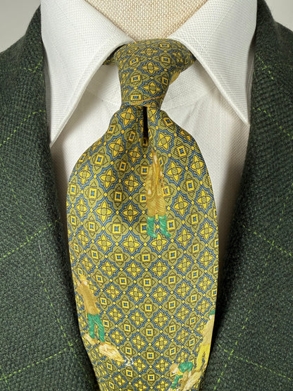 Cravatta Etro micro fantasia e pescatori