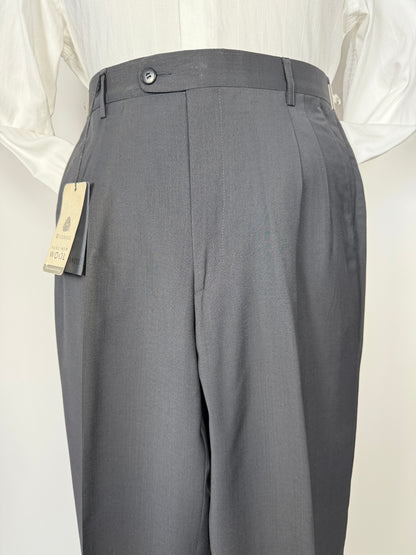 Pantaloni anni ‘90 fresco lana verde petrolio (NOS) - tg. 46