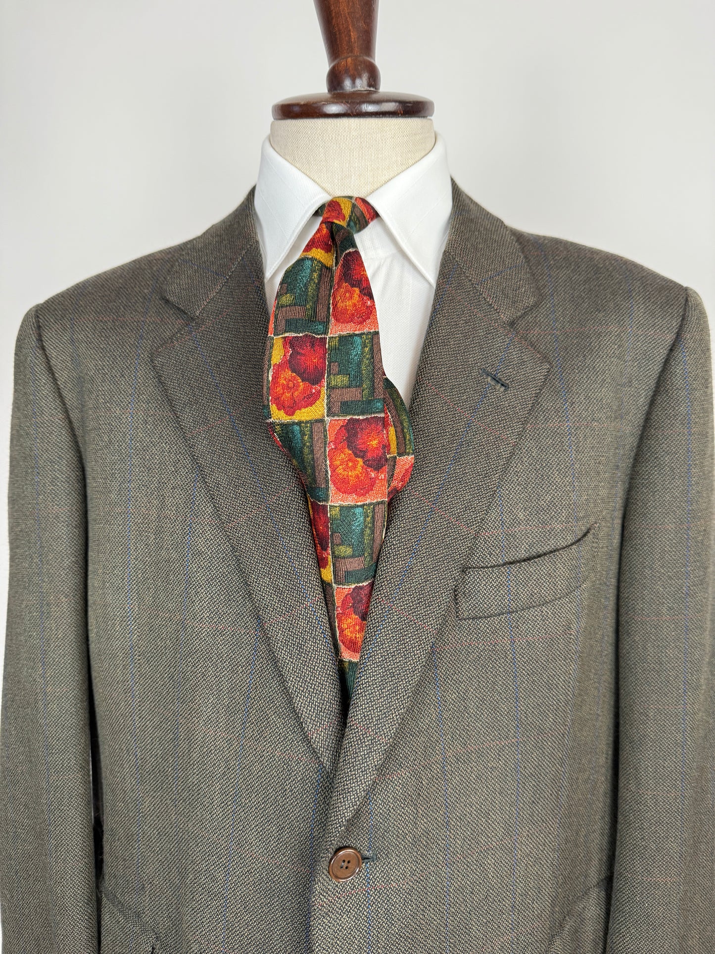 Giacca sartoriale in misto cashmere verde finestrato - tg. 58/60