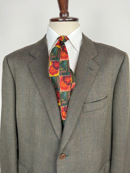 Giacca sartoriale in misto cashmere verde finestrato - tg. 58/60