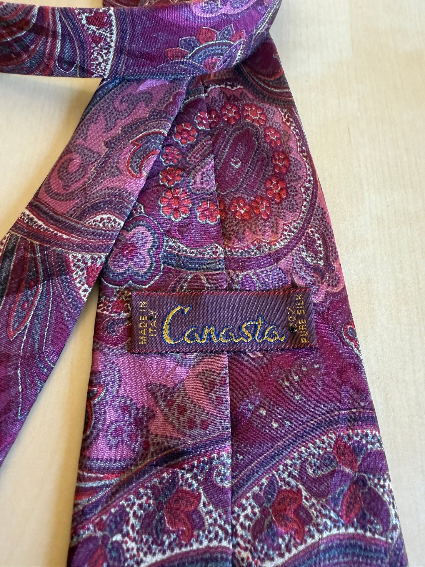 Cravatta Canasta paisley jacquard viola vinaccia