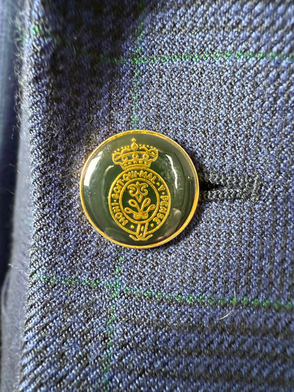 Blazer sartoriale 100% cashmere principe di Galles tessuto Loro Piana - tg. 50/52