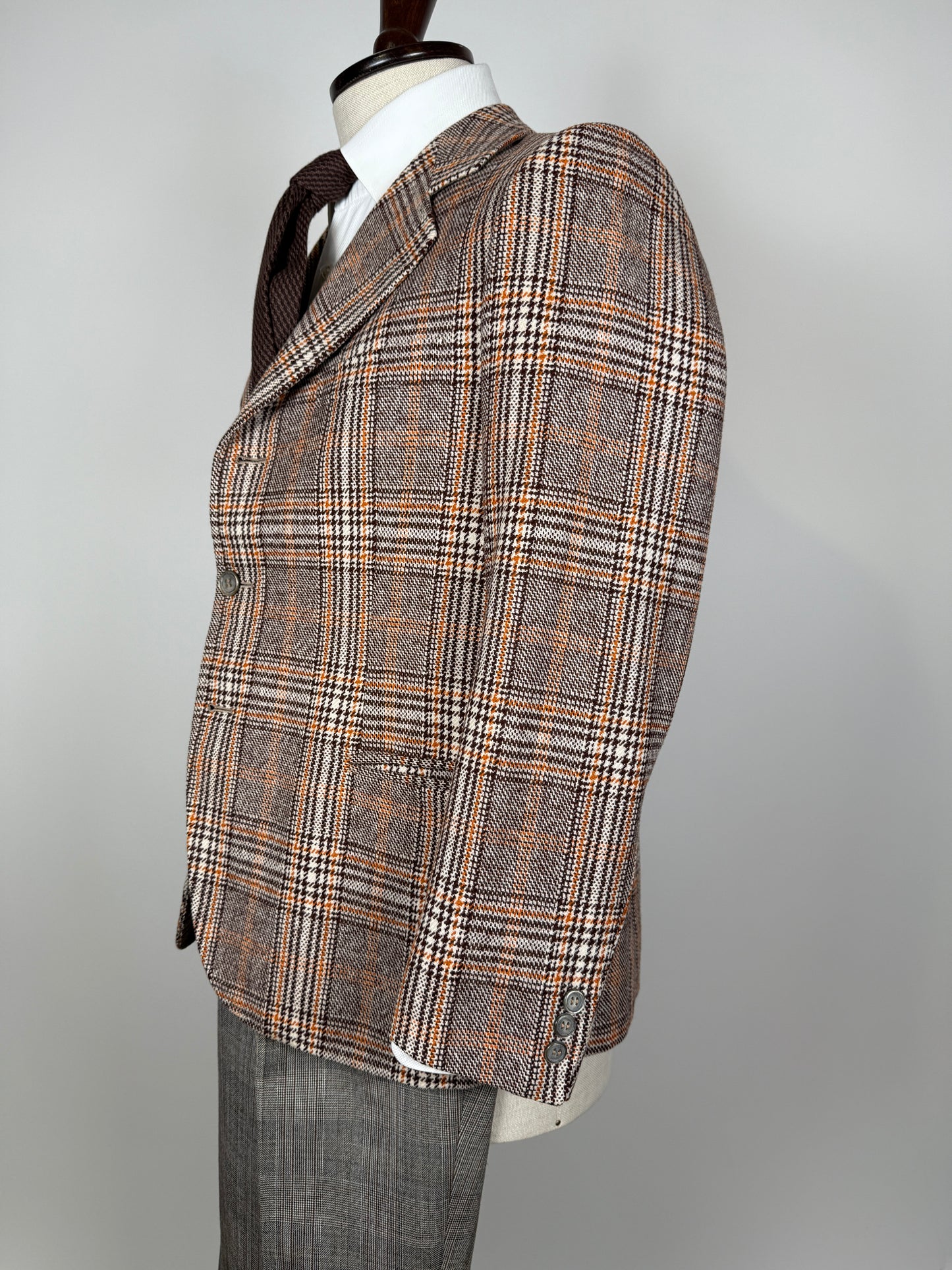 Giacca sartoriale anni ‘70 tweed principe di Galles - tg. 48 corta