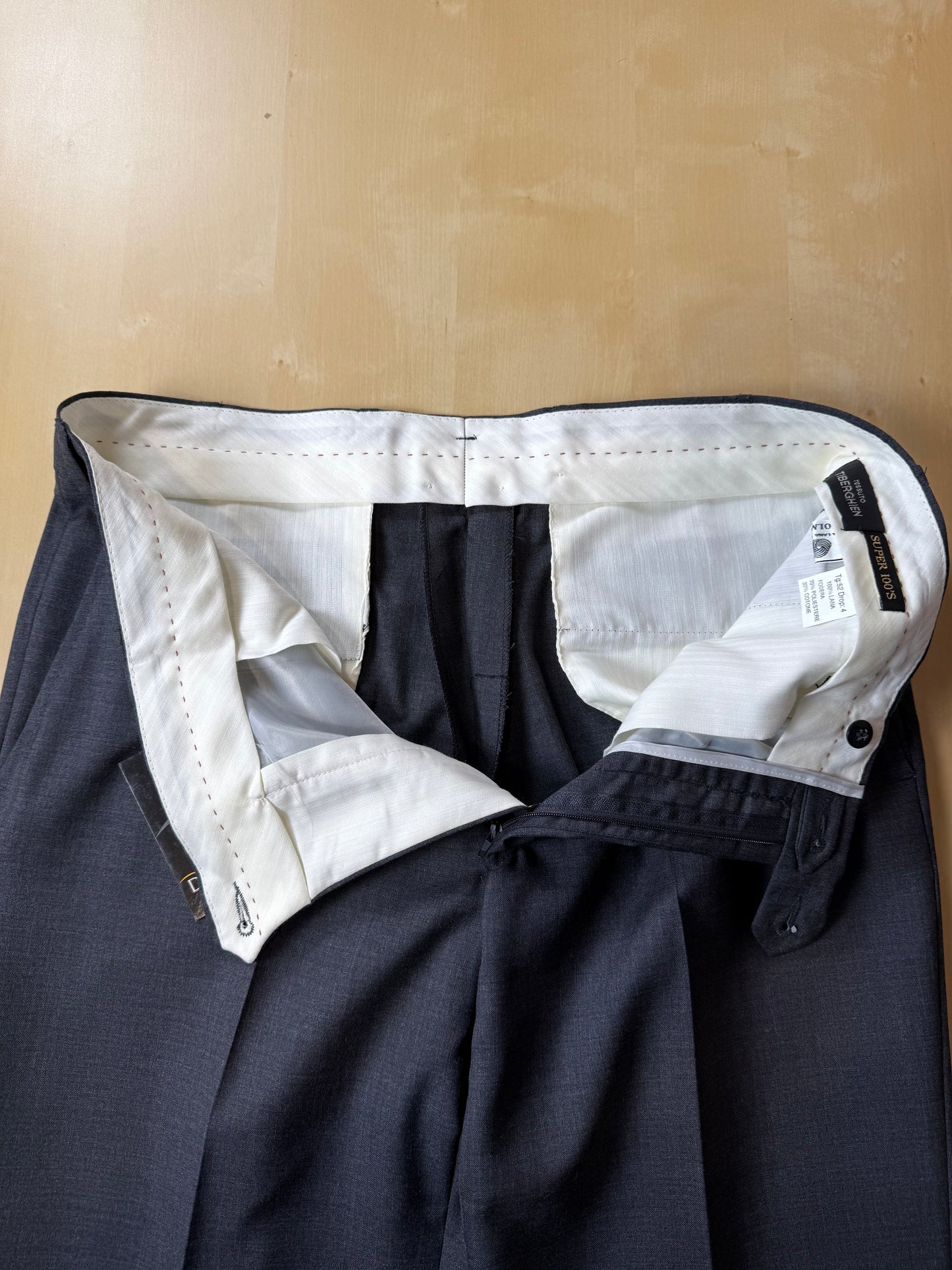 Pantaloni fresco lana grigio antracite anni '90 (NOS) - tg. 50