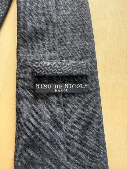 Cravatta napoletana in lana herringbone