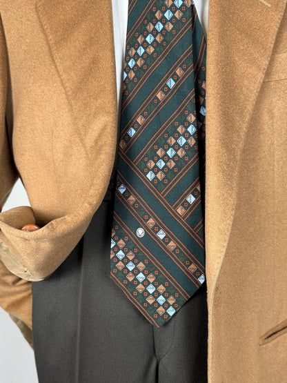 Cravatta Valentino anni ‘70 geometrica jacquard