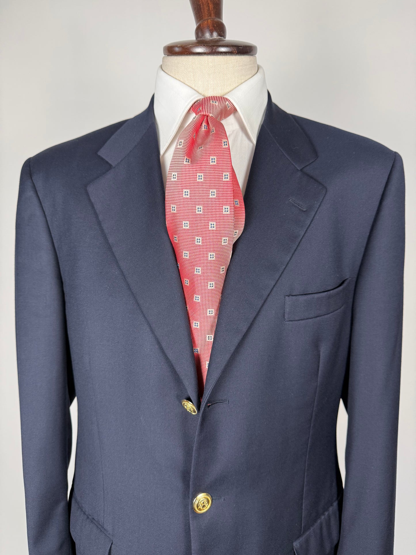 Blazer navy 3 bottoni in flanella pettinata - tg. 50/52 lunga